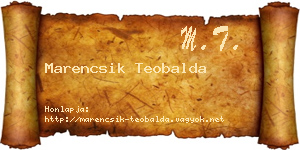 Marencsik Teobalda névjegykártya